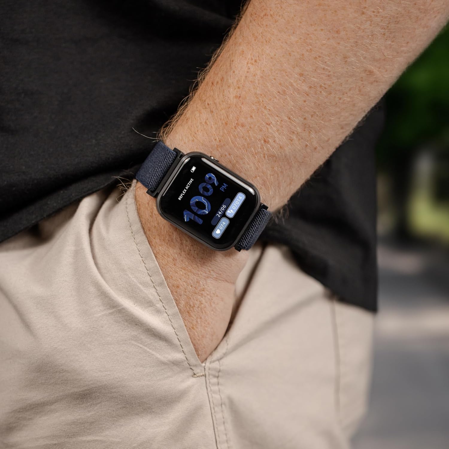 Reflex Active Series 37  Titanium Blue Grey Strap Smart Calling Watch