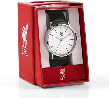 Silver Liverpool Quartz Black Strap Watch