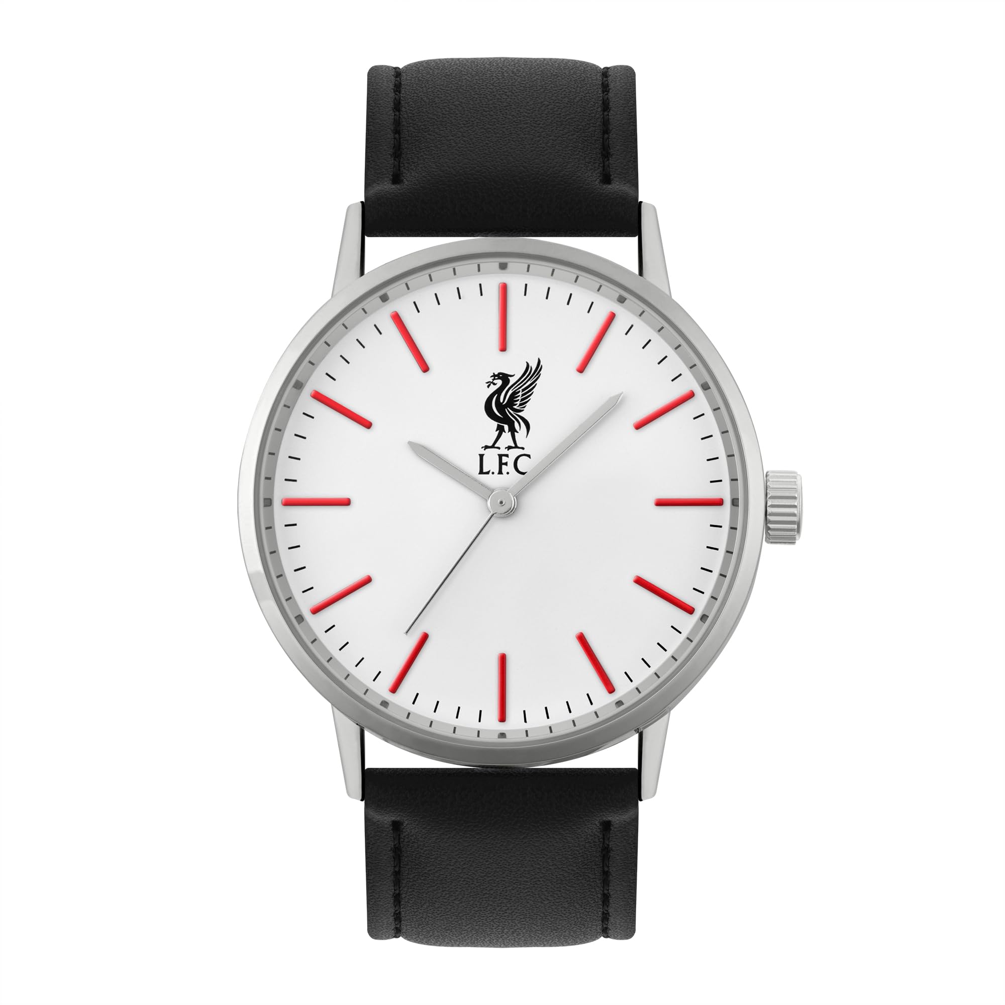 Silver Liverpool Quartz Black Strap Watch