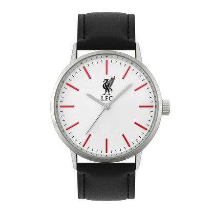 Silver Liverpool Quartz Black Strap Watch
