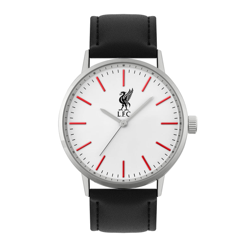 Silver Liverpool Quartz Black Strap Watch