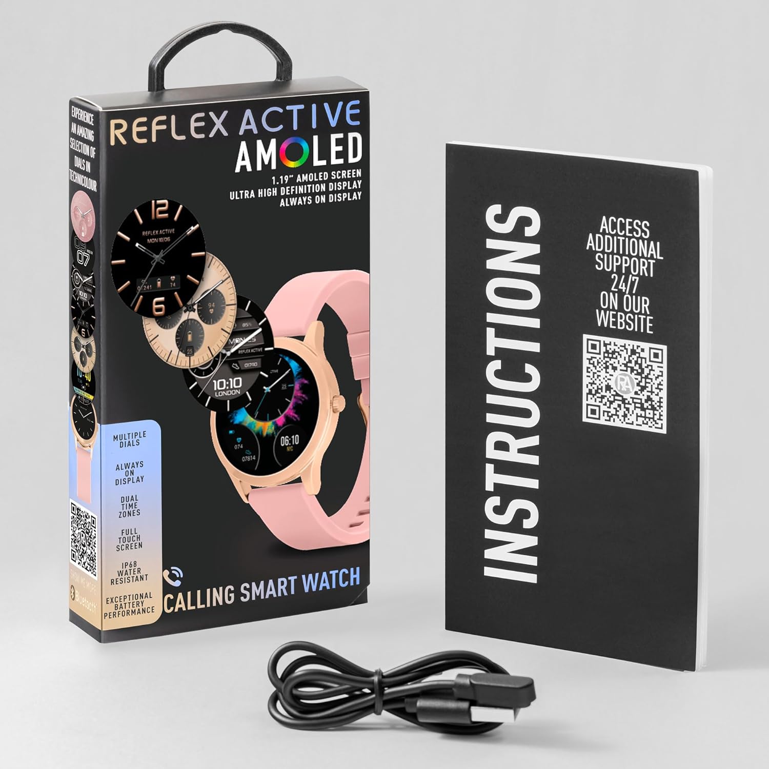 Reflex Active Series 31 Pink Silicone AMOLED Smart Calling Watch