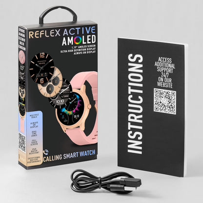 Reflex Active Series 31 Pink Silicone AMOLED Smart Calling Watch