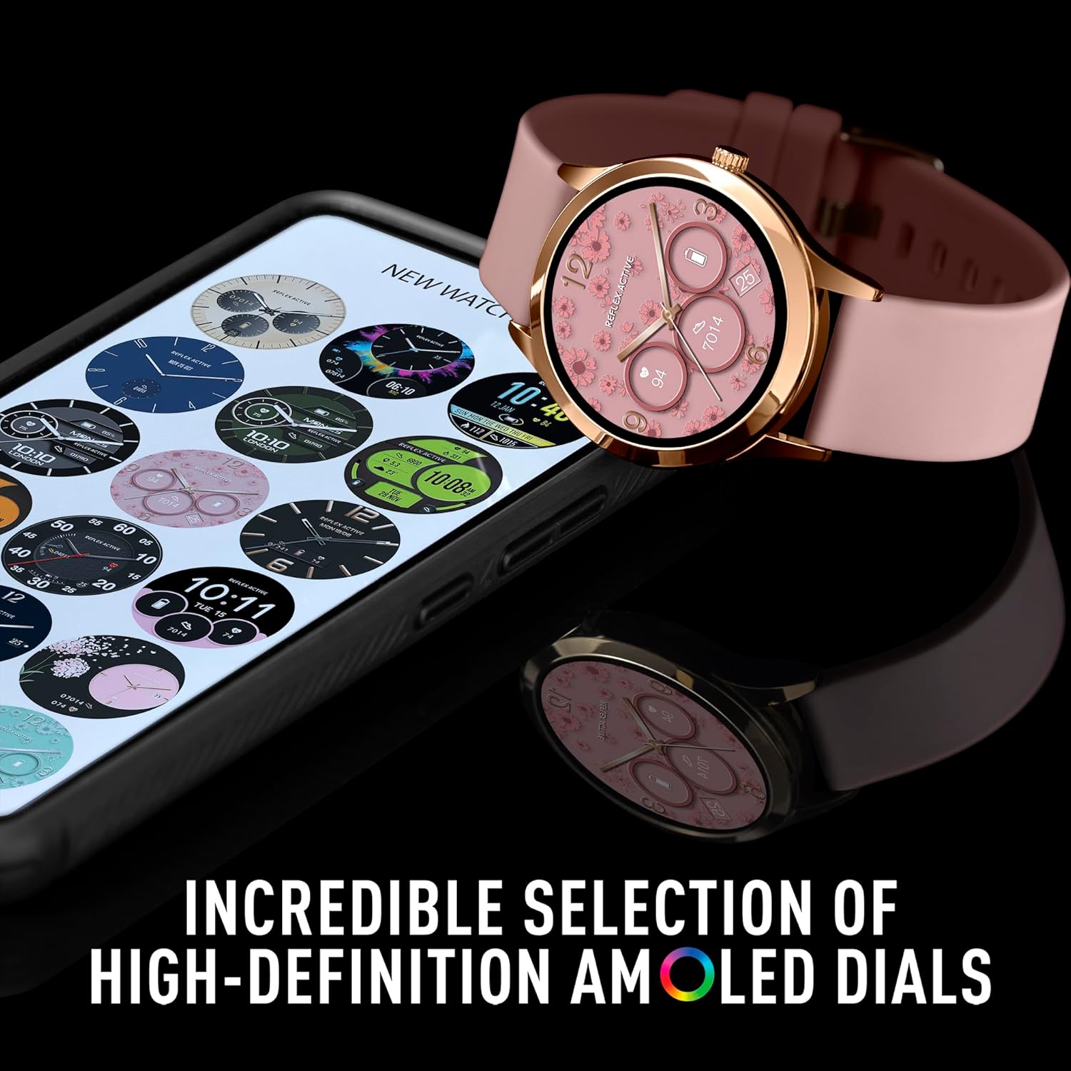 Reflex Active Series 31 Pink Silicone AMOLED Smart Calling Watch