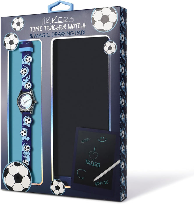 Tikkers 3D Football Silicone Strap Watch & Drawing Pad Set