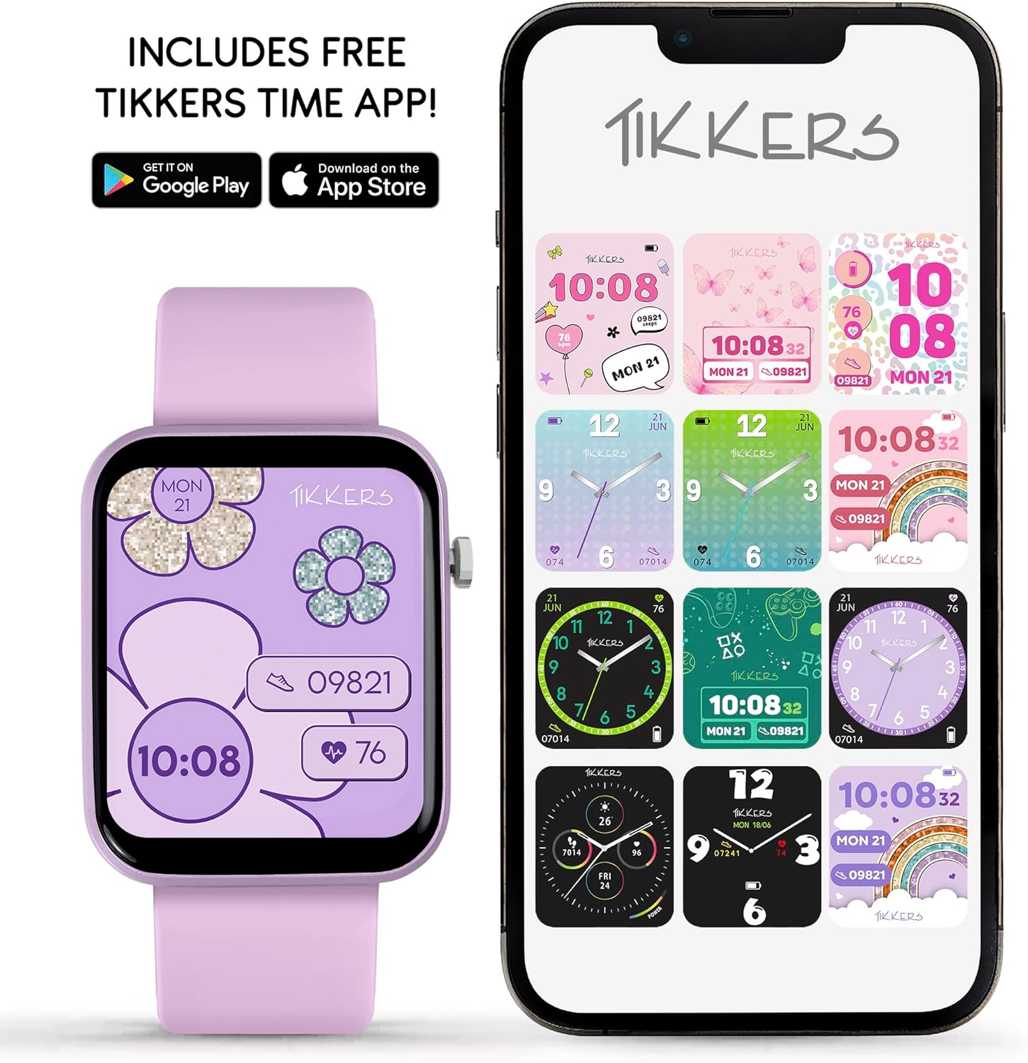 Tikkers Kids Series13 Smart Lilac Interchangeable Strap Watch