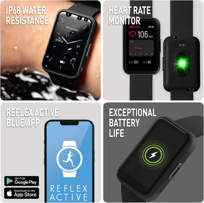 Reflex Active Series 49 Black Strap Smart Calling Watch