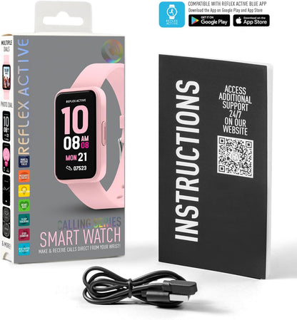 Reflex Active Series 49 Pink Strap Smart Calling Watch