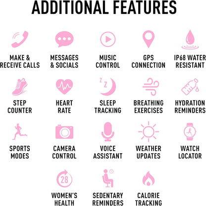 Series 40 AMOLED Smart Aluminium Pink Strap Calling Watch