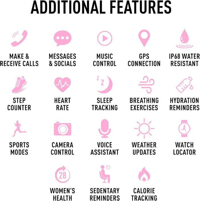 Series 40 AMOLED Smart Aluminium Pink Strap Calling Watch