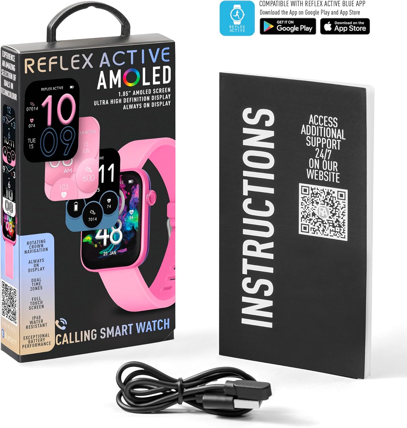 Series 40 AMOLED Smart Aluminium Pink Strap Calling Watch