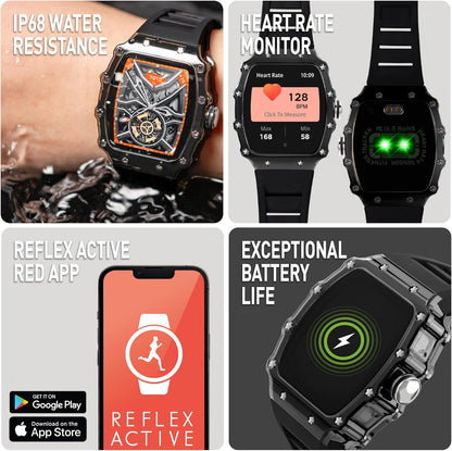 Reflex Active Series 51 Black Strap Smart Calling Watch