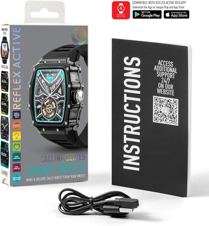 Reflex Active Series 51 Black Strap Smart Calling Watch