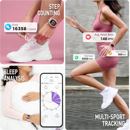 Reflex Active Series 52 Pink Strap Smart Calling Watch