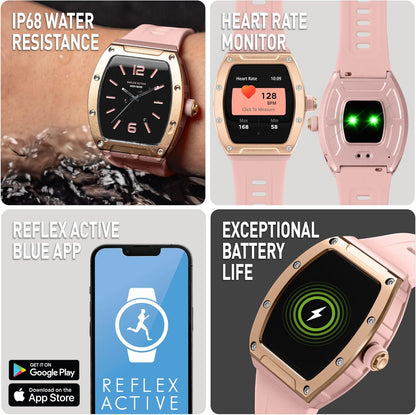 Reflex Active Series 52 Pink Strap Smart Calling Watch