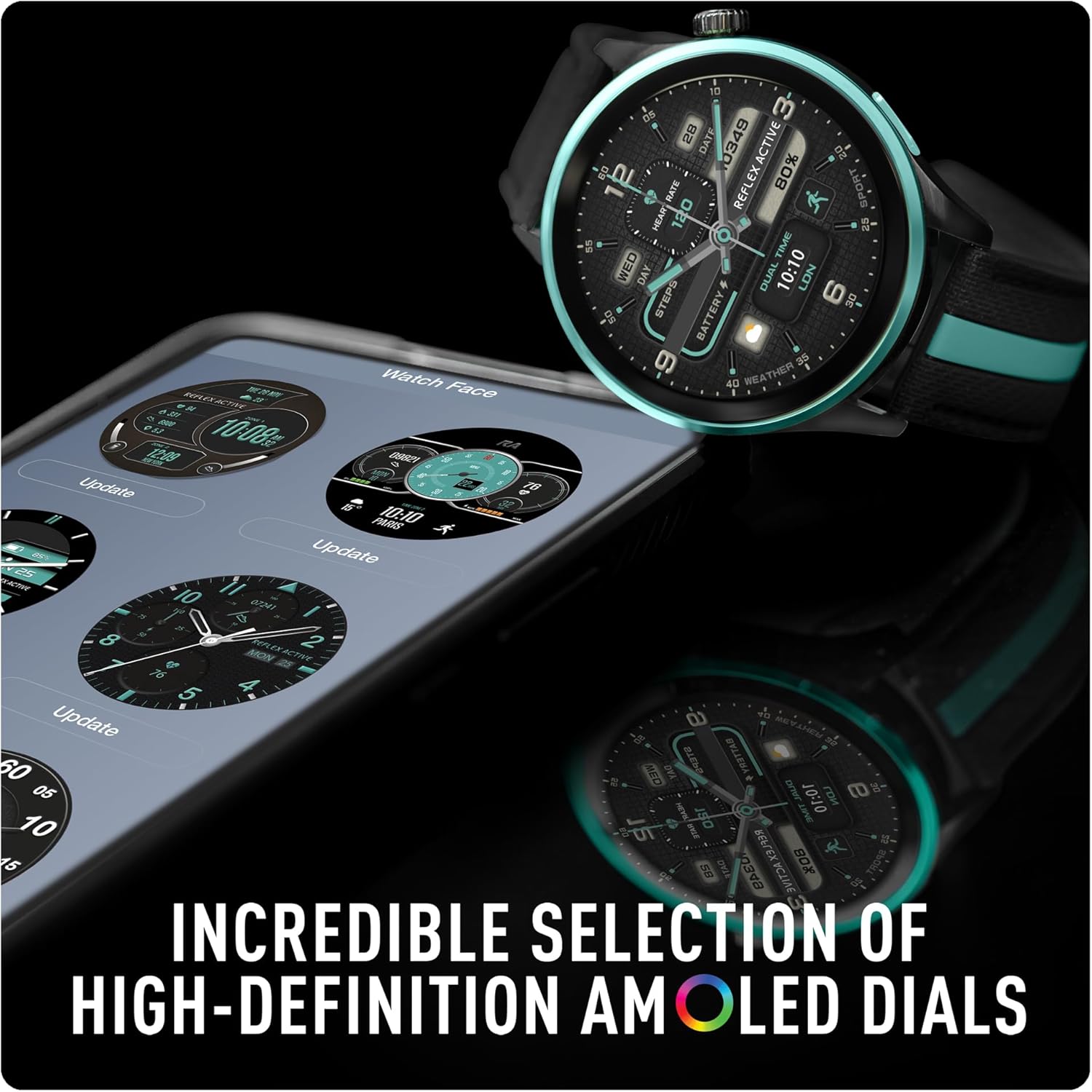 Series 54 AMOLED GPS Black and Green Smart Calling Watch