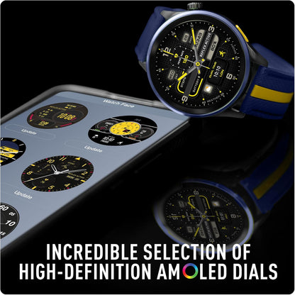Series 54 AMOLED GPS Blue and Yellow Smart Calling Watch