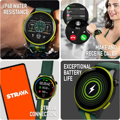 Series 54 AMOLED GPS Green and Yellow Smart Calling Watch
