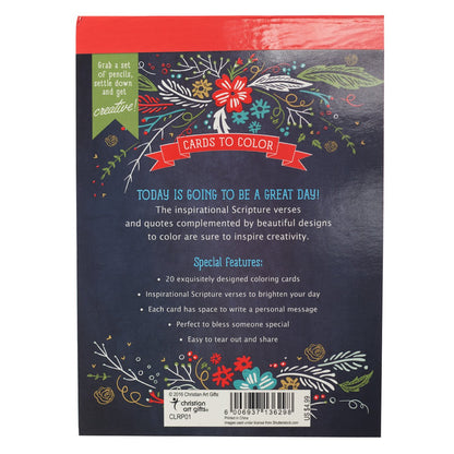 Coloring Card Book: Today is Going to be a Great Day!