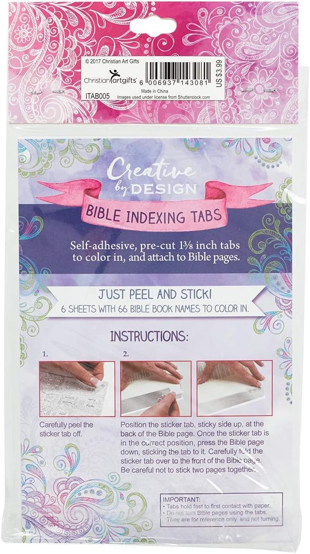 Christian Art Gifts Bible Indexing Tabs Colorable