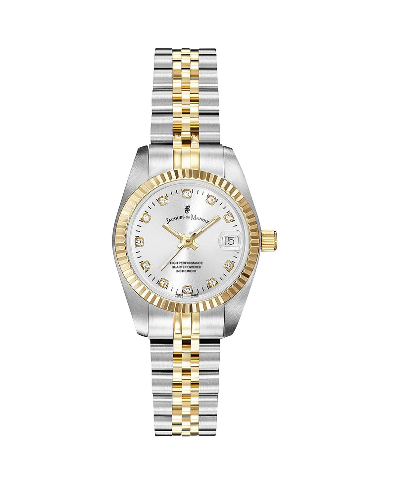 Jacques du Manoir Swiss-made Ladies Inspiration Silver & Gold Plated Bracelet Watch