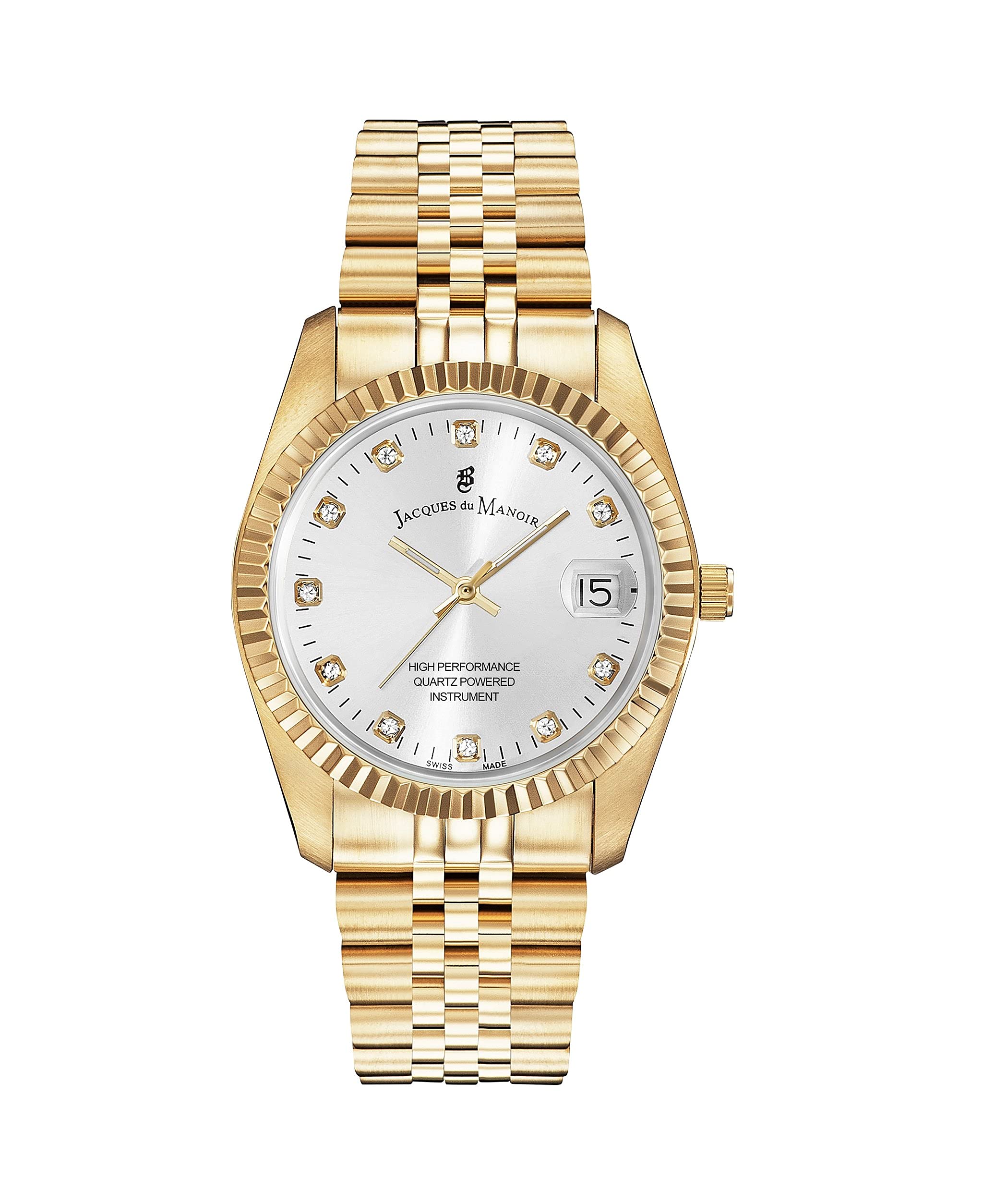 Jacques du Manoir Swiss-made Ladies Inspiration Gold Plated Bracelet Watch