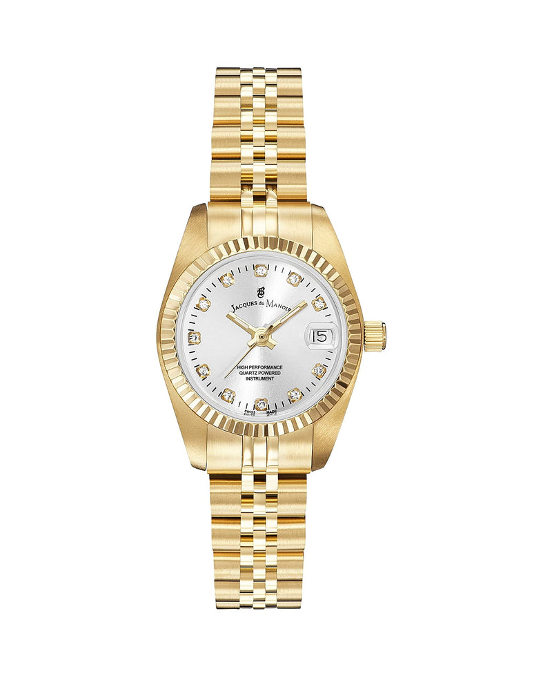 Jacques du Manoir Swiss-made Ladies Inspiration Gold Plated Bracelet Watch