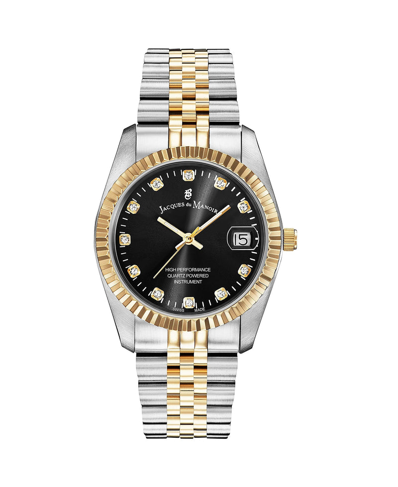 Jacques du Manoir Swiss-made Ladies Inspiration Silver & Gold Plated Bracelet Watch