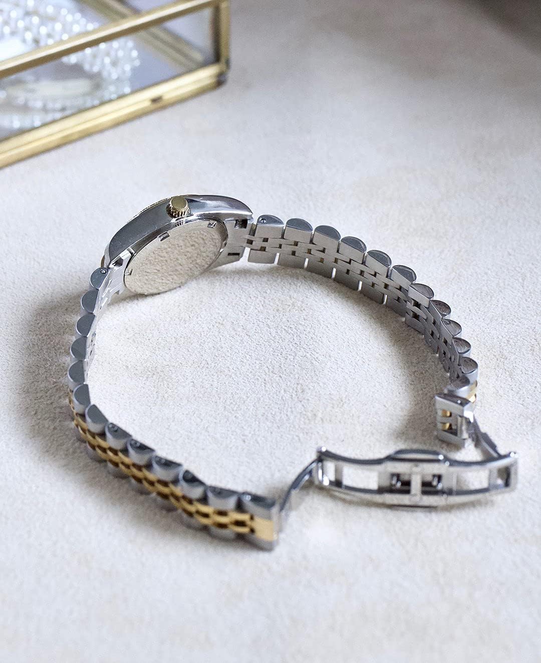 Jacques du Manoir Swiss-made Ladies Inspiration Silver & Gold Plated Bracelet Watch