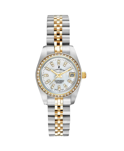 Jacques du Manoir Swiss-made Ladies Inspiration Silver & Gold Plated Bracelet Watch