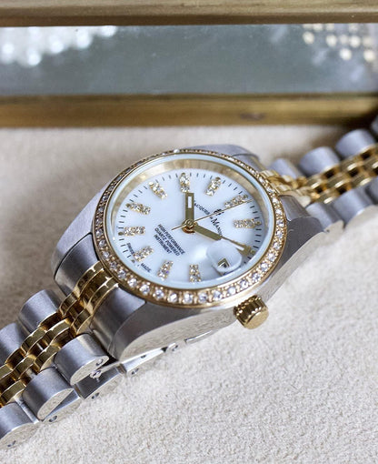 Jacques du Manoir Swiss-made Ladies Inspiration Silver & Gold Plated Bracelet Watch