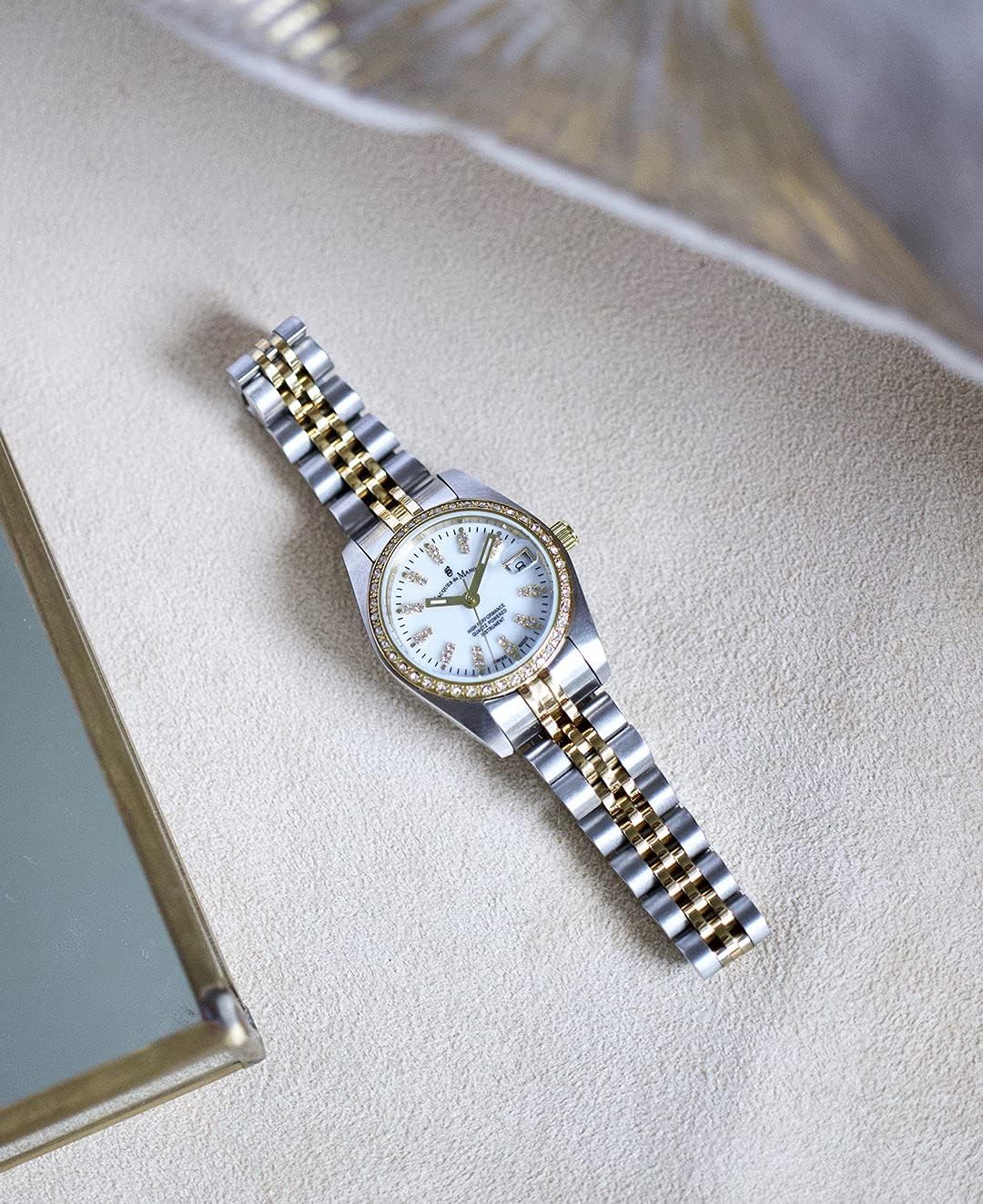 Jacques du Manoir Swiss-made Ladies Inspiration Silver & Gold Plated Bracelet Watch