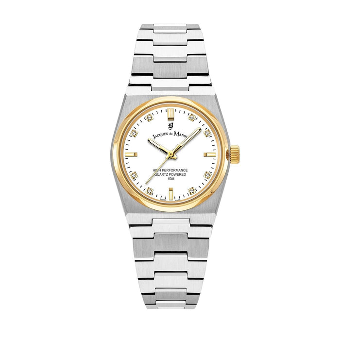 Jacques du Manoir Swiss-made Horizon Ladies Two Tone Bracelet Watch