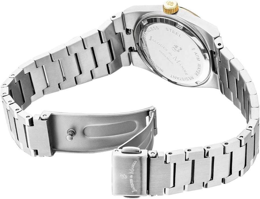 Jacques du Manoir Swiss-made Horizon Ladies Two Tone Bracelet Watch