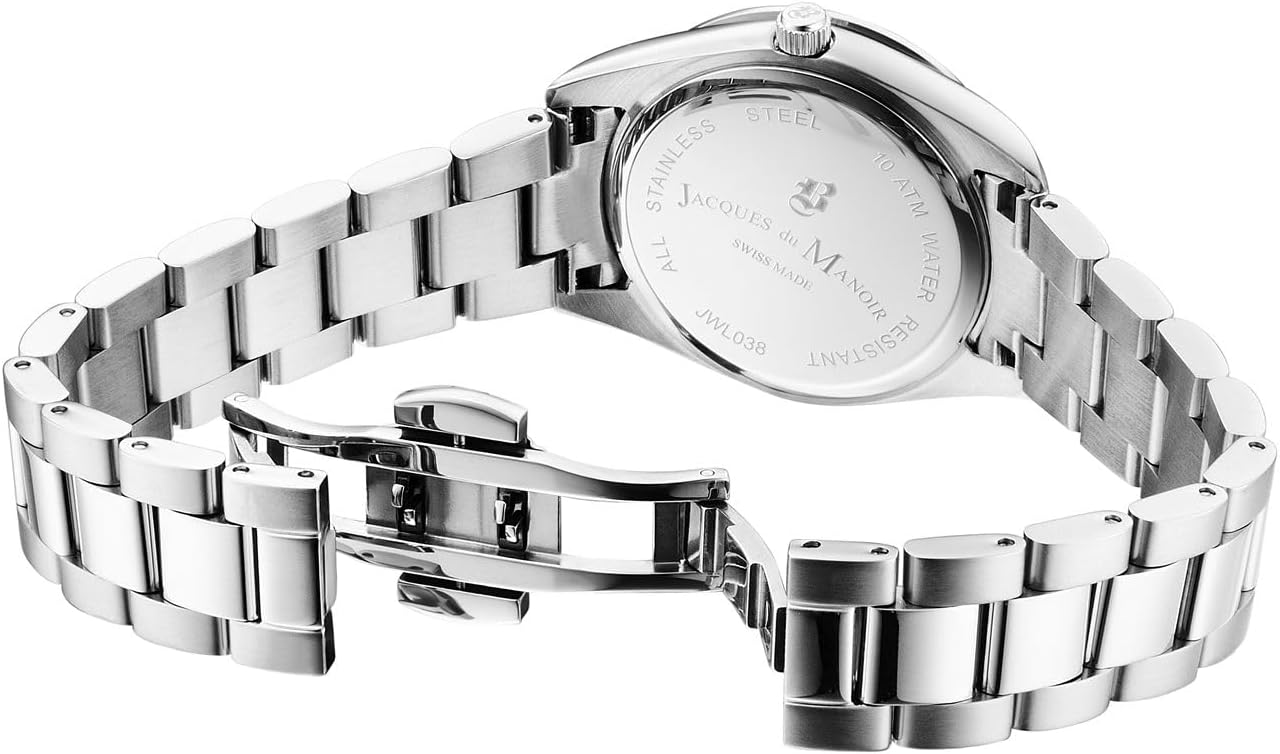Jacques du Manoir Swiss-made Allure Silver Bracelet Watch
