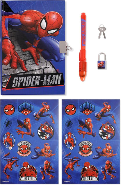 Disney Spider-Man Kids Magic Pen and Secret Diary Notebook Stationery Gift Set