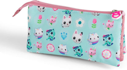 Gabby's Dollhouse Kids Multiple Compartments Zip Closure School Pencil Case