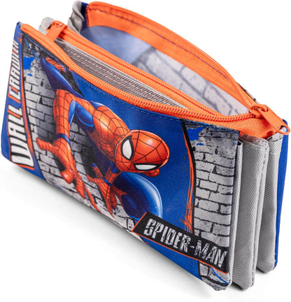 Disney Spider-Man Boys Multiple Compartments Zip Closure School Pencil Case