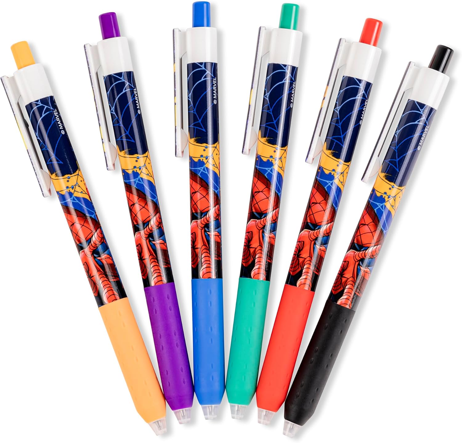 Disney Spiderman Kids Cartoon Colouring Assorted Marker Pens 6pcs Back to School Student Stationery