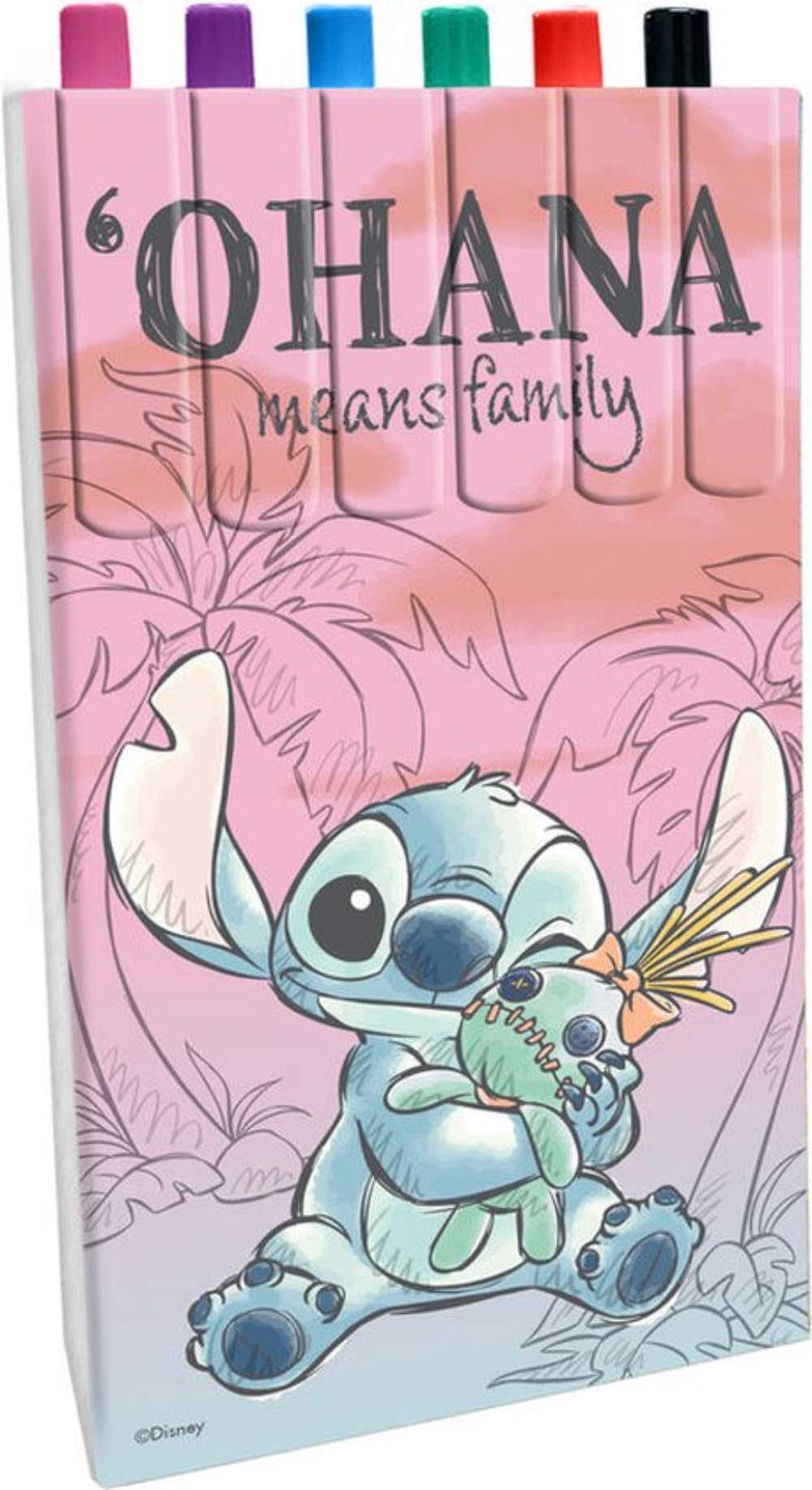 Disney Stitch Kids Colouring Marker Pens 6pcs Back to School Stationery