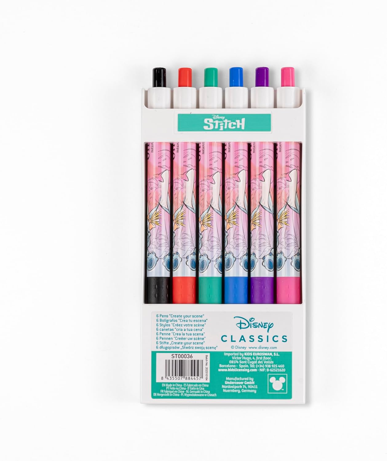 Disney Stitch Kids Colouring Marker Pens 6pcs Back to School Stationery