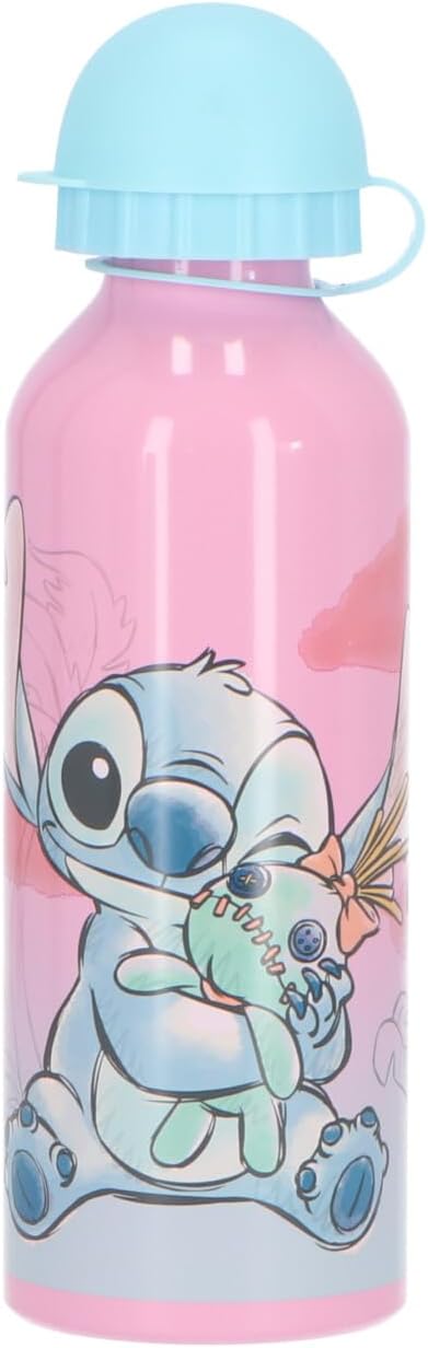 Kids Childrens Stitch Lunch Box Set – Sandwich Box & Aluminium Water Bottle 500ml - School Travel Lunch Food Set, Gift Set, BPA Free
