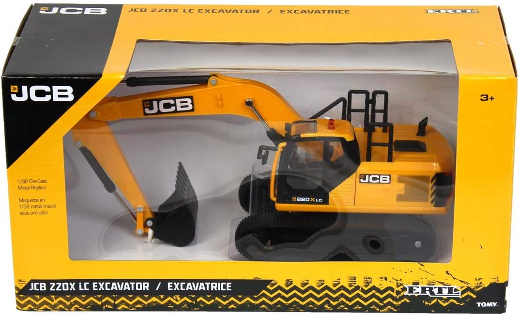Britains JCB Farm Tomy Toys - Excavator - 1:32 220X - Collectable Tractor Toy - 1:32 Scale Farm Toys - Suitable For Collectors And Kids - 3 Year Plus, 43211