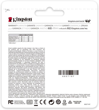 Kingston DataTraveler Exodia M 2 Pieces USB 3.2 Gen 1 DTXM/64GB-2P- with Moving Cap (Black + Blue)