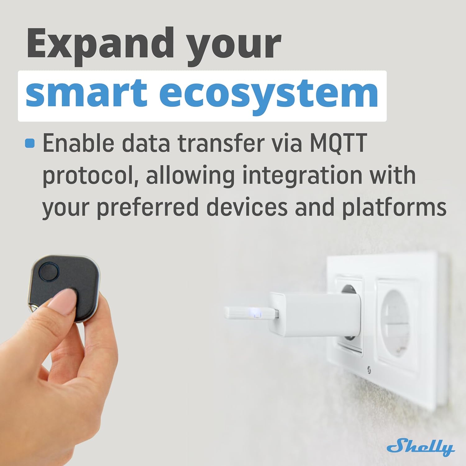 Shelly BLU Gateway | Bluetooth-WLAN-Gateway in einem USB-A-Dongle | Hausautomation | Kompatibel mit Alexa & Google Home | iOS Android App | Kabellos