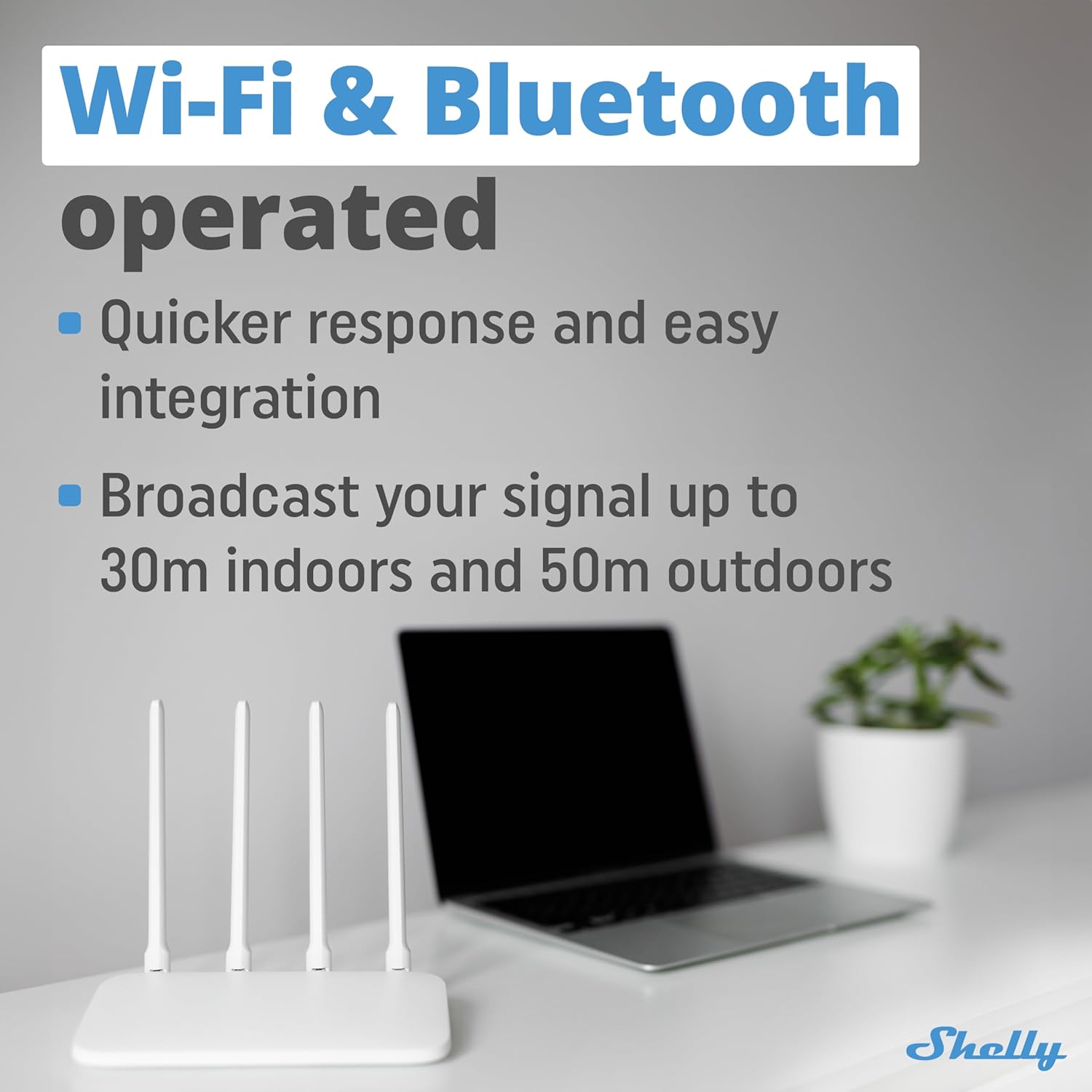 Shelly BLU Gateway | Bluetooth-WLAN-Gateway in einem USB-A-Dongle | Hausautomation | Kompatibel mit Alexa & Google Home | iOS Android App | Kabellos