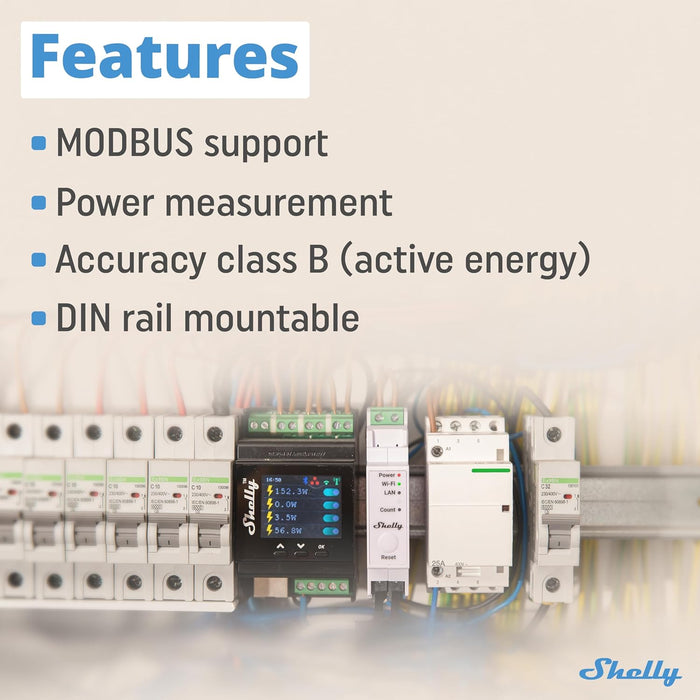 Shelly Relais Pro EM 50A WLAN LAN Stromz?¤hler I