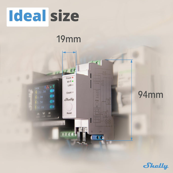 Shelly Relais Pro EM 50A WLAN LAN Stromz?¤hler I