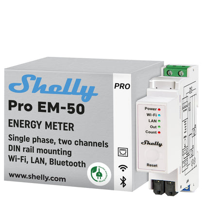 Shelly Relais Pro EM 50A WLAN LAN Stromz?¤hler I