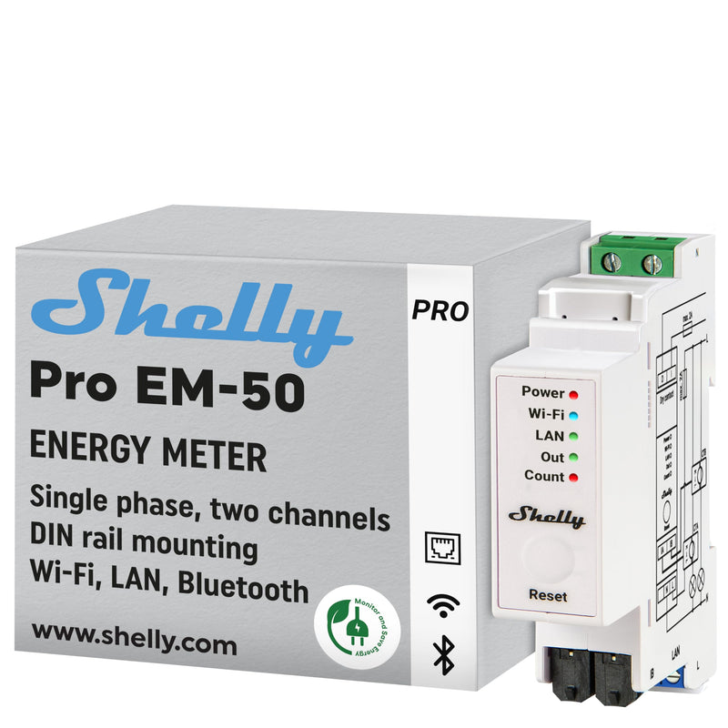 Shelly Relais Pro EM 50A WLAN LAN Stromz?¤hler I